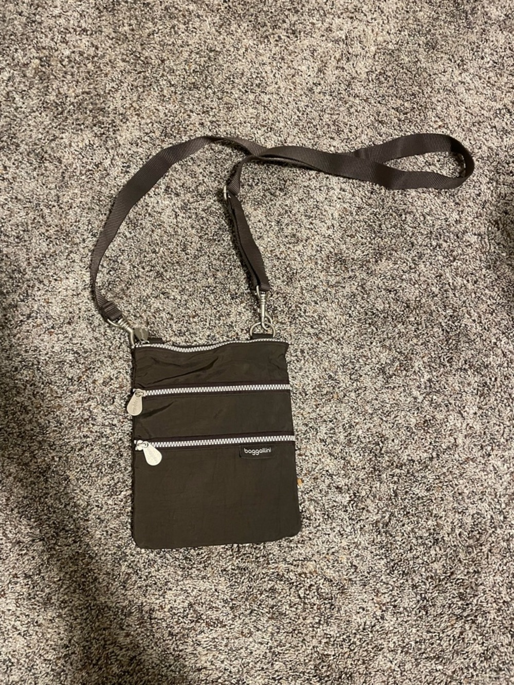 Baggallini Black grey Crossbody Organizer Bag